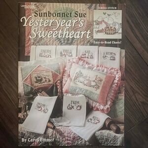 Leisure Arts Sunbonnet Sue Yesteryear's Sweetheart Cross Stitch Chart Booklet